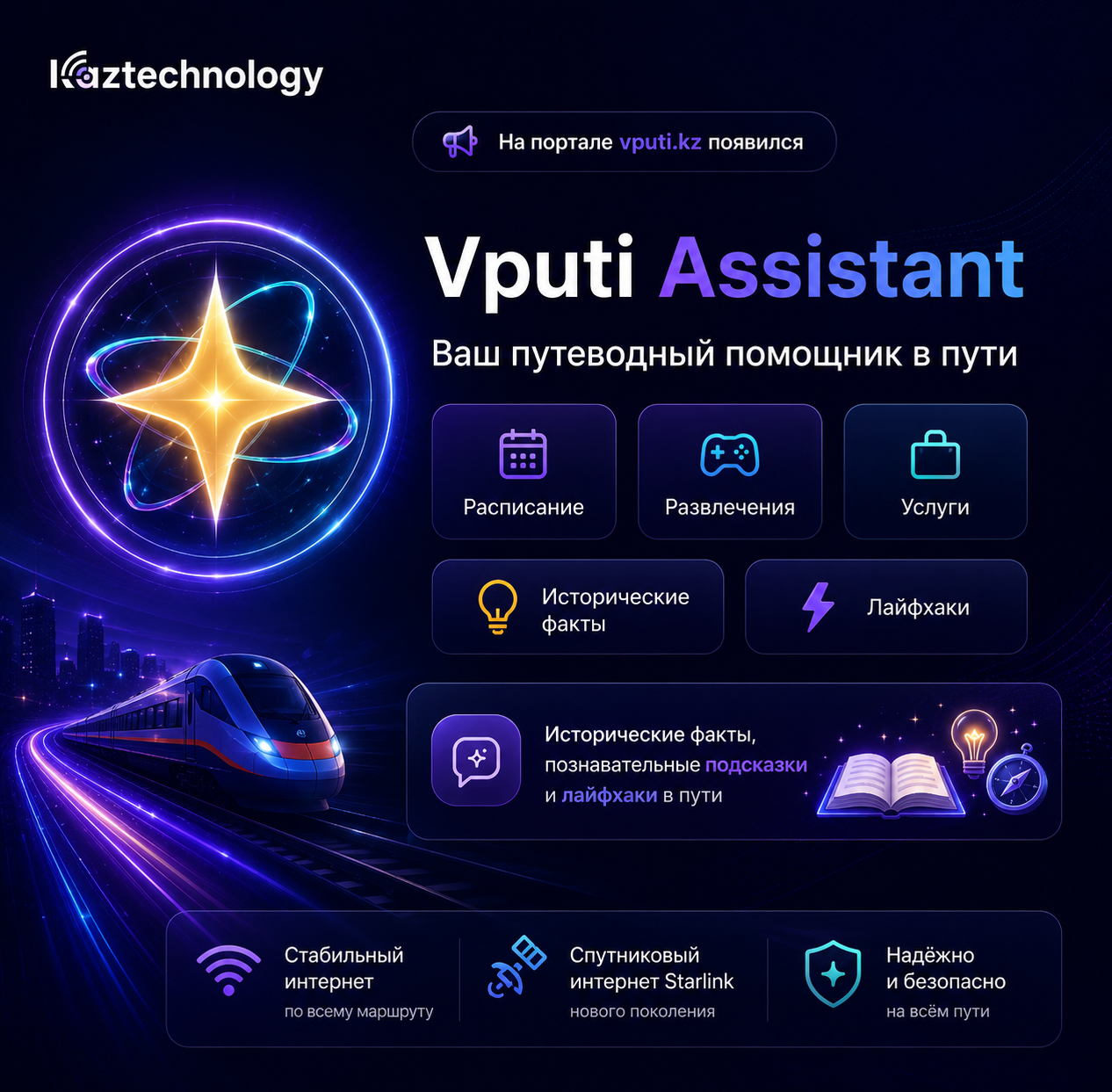 "Kaztechnology" Introduces Vputi Assistant: Helping Passengers Quickly Find Information on Vputi.kz